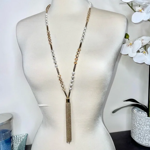 Boho Beaded Pearl Tassel Necklace - Picture 7 of 12
